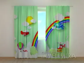 3D Curtain Helicopter over the Rainbow