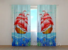 3D Curtain Scarlet Sails