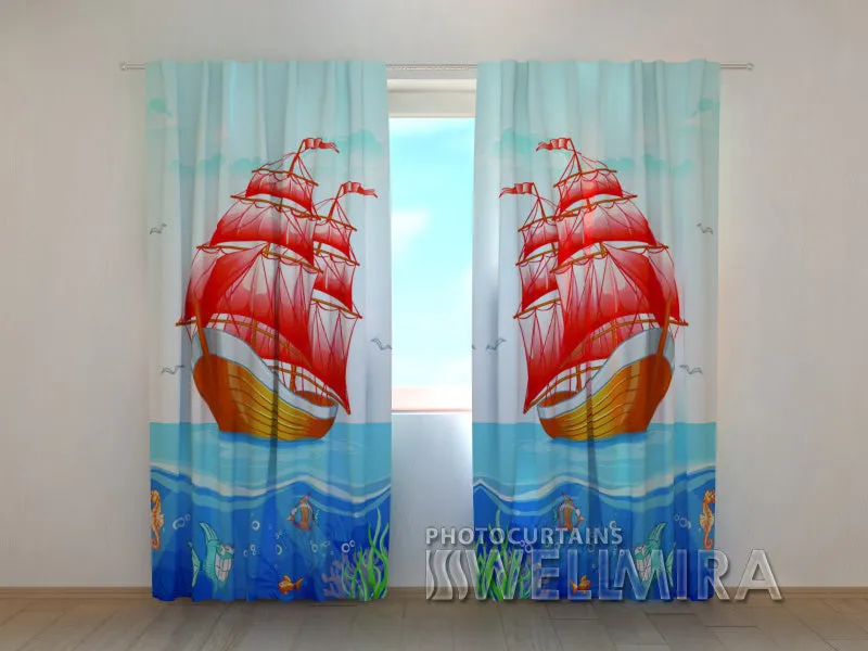 3D Curtain Scarlet Sails