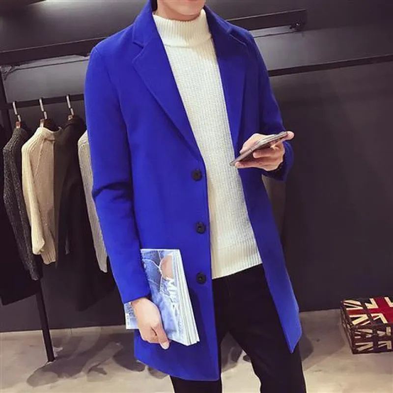 Advbridge Fashion Men Wool &amp; Blends Mens Casual Business Trench Coat Mens Leisure Overcoat Male Punk Style Blends Dust Coats Jackets