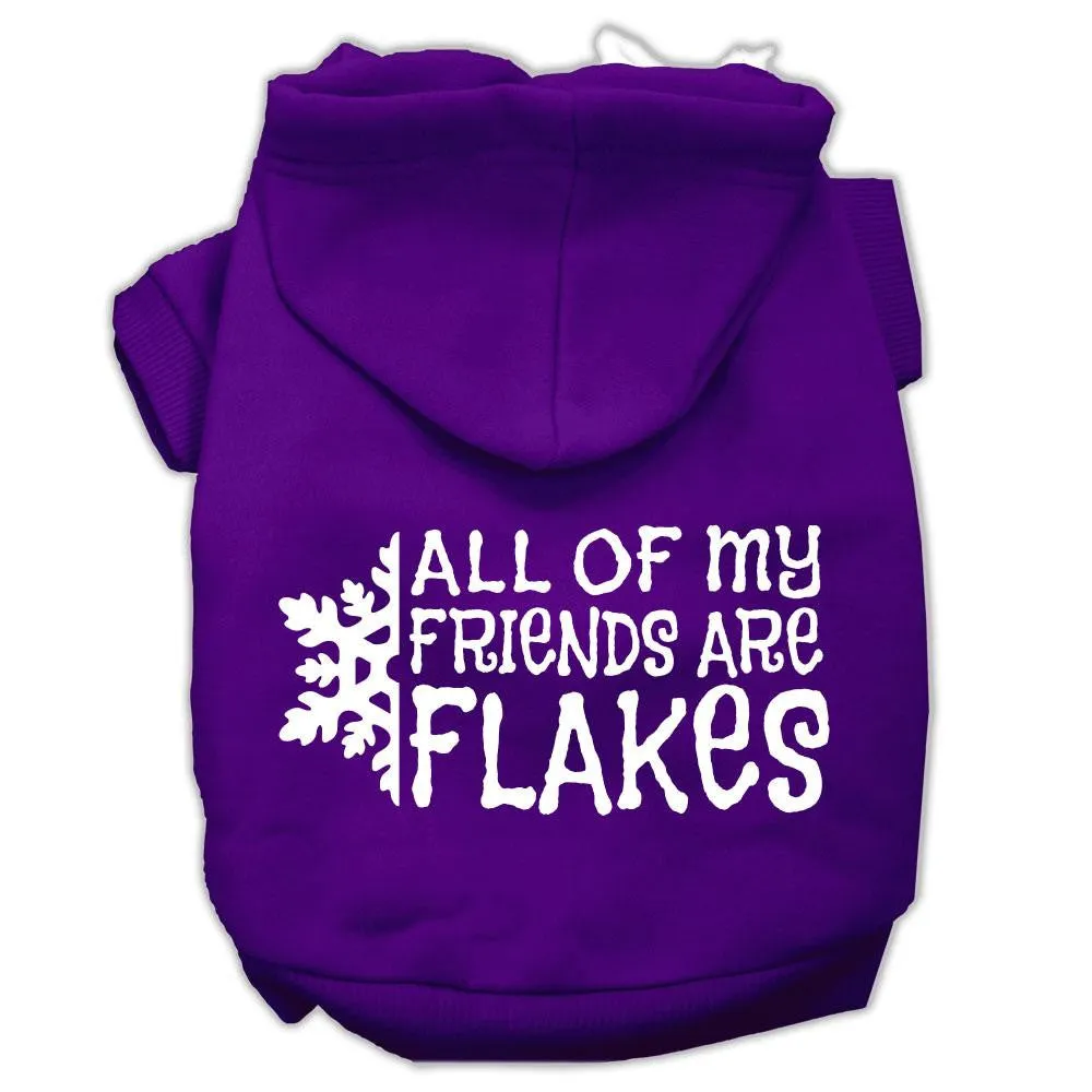 All my friends are Flakes Screen Print Pet Hoodies Purple Size XS (8)