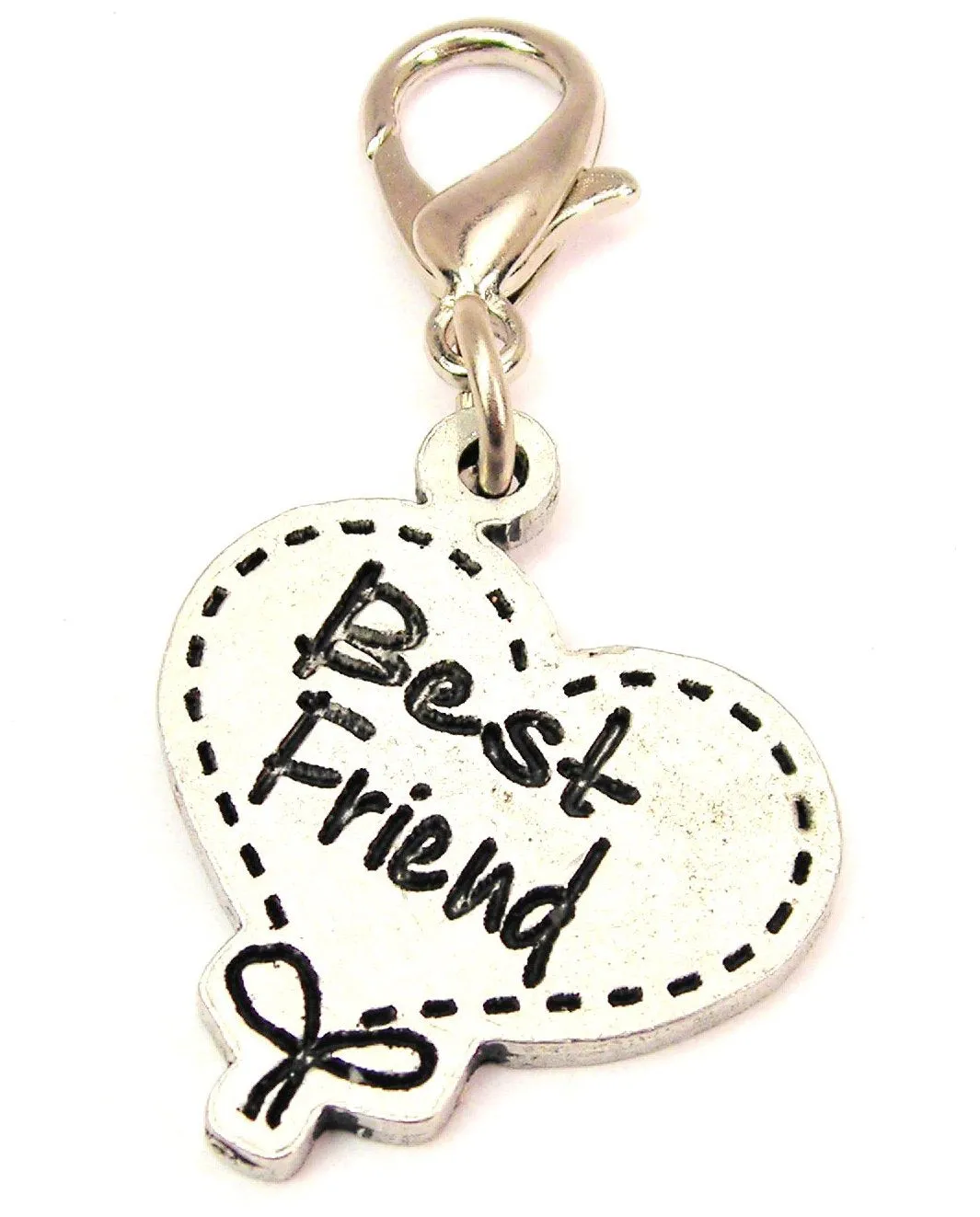 Best Friend Quilted Heart Zipper Pull