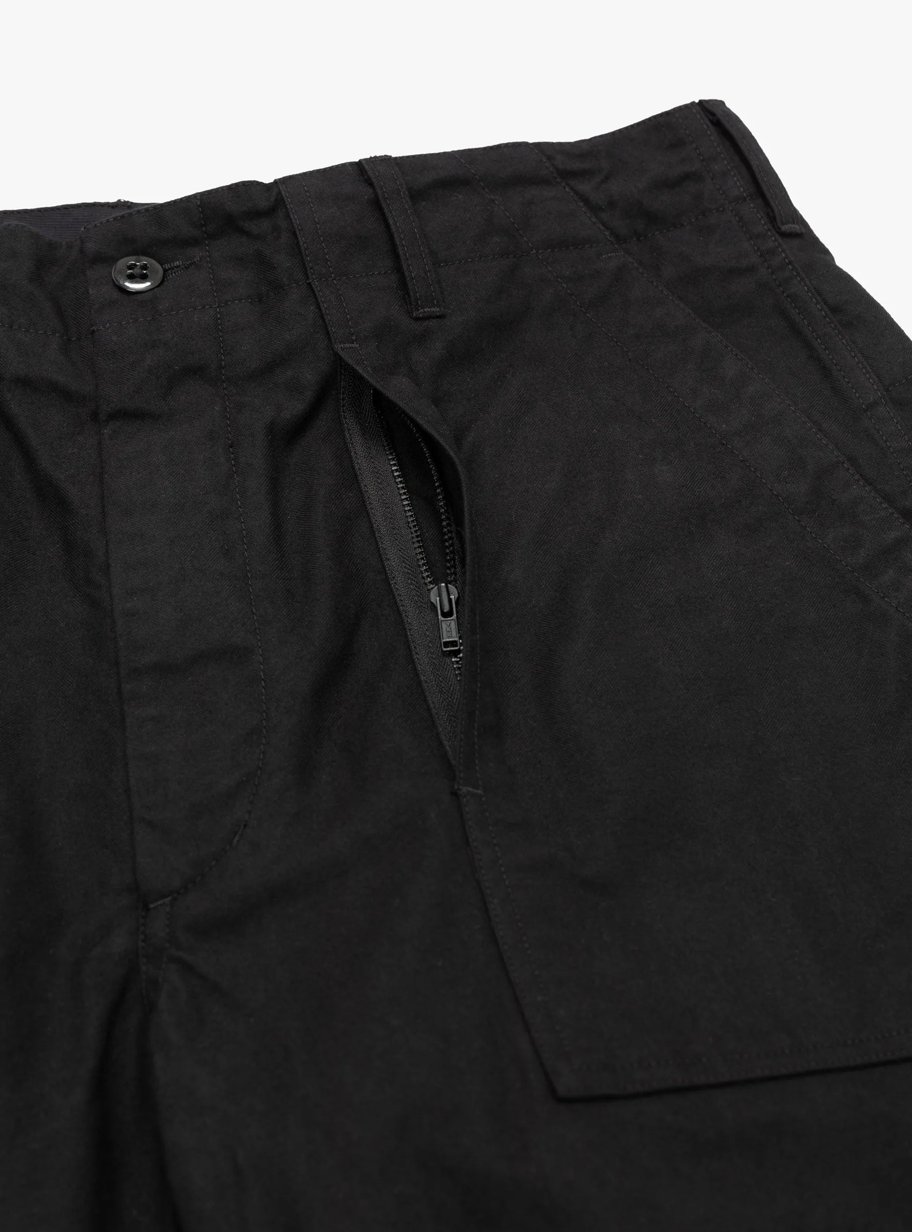 Brushed Herringbone Fatigue Pant Black