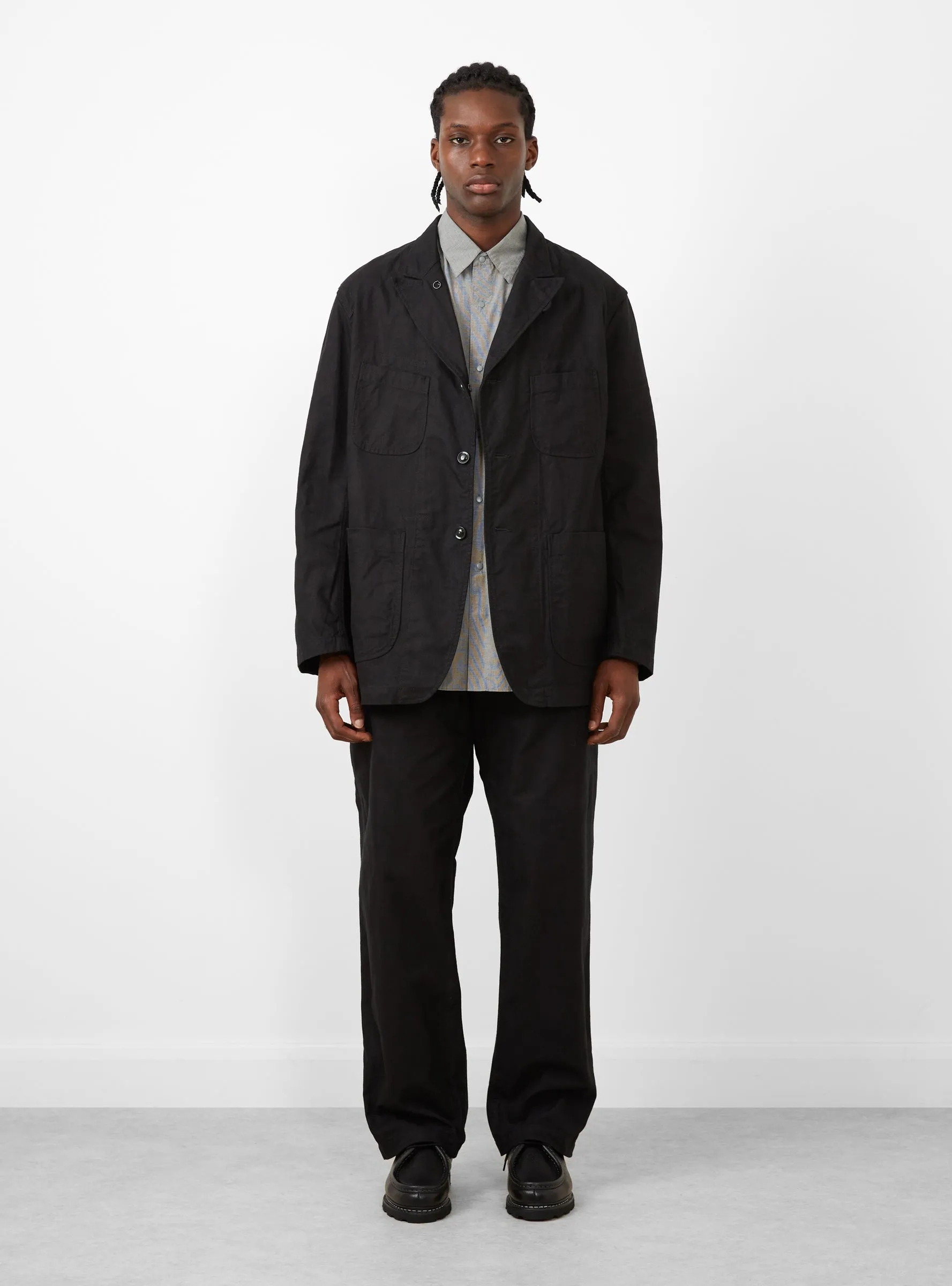 Brushed Herringbone Fatigue Pant Black