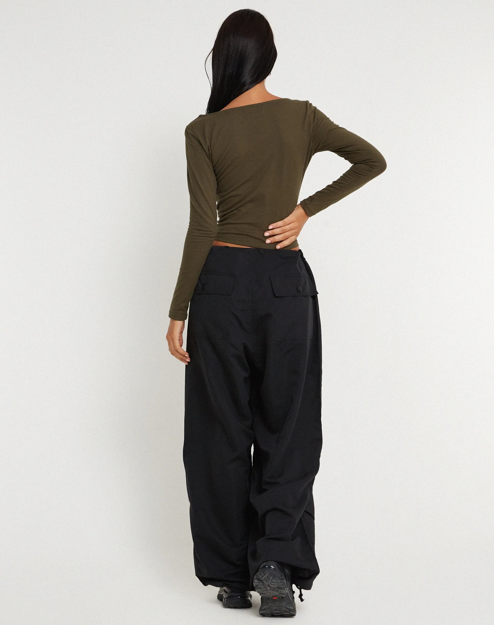 Chute Trouser in Microfiber Black