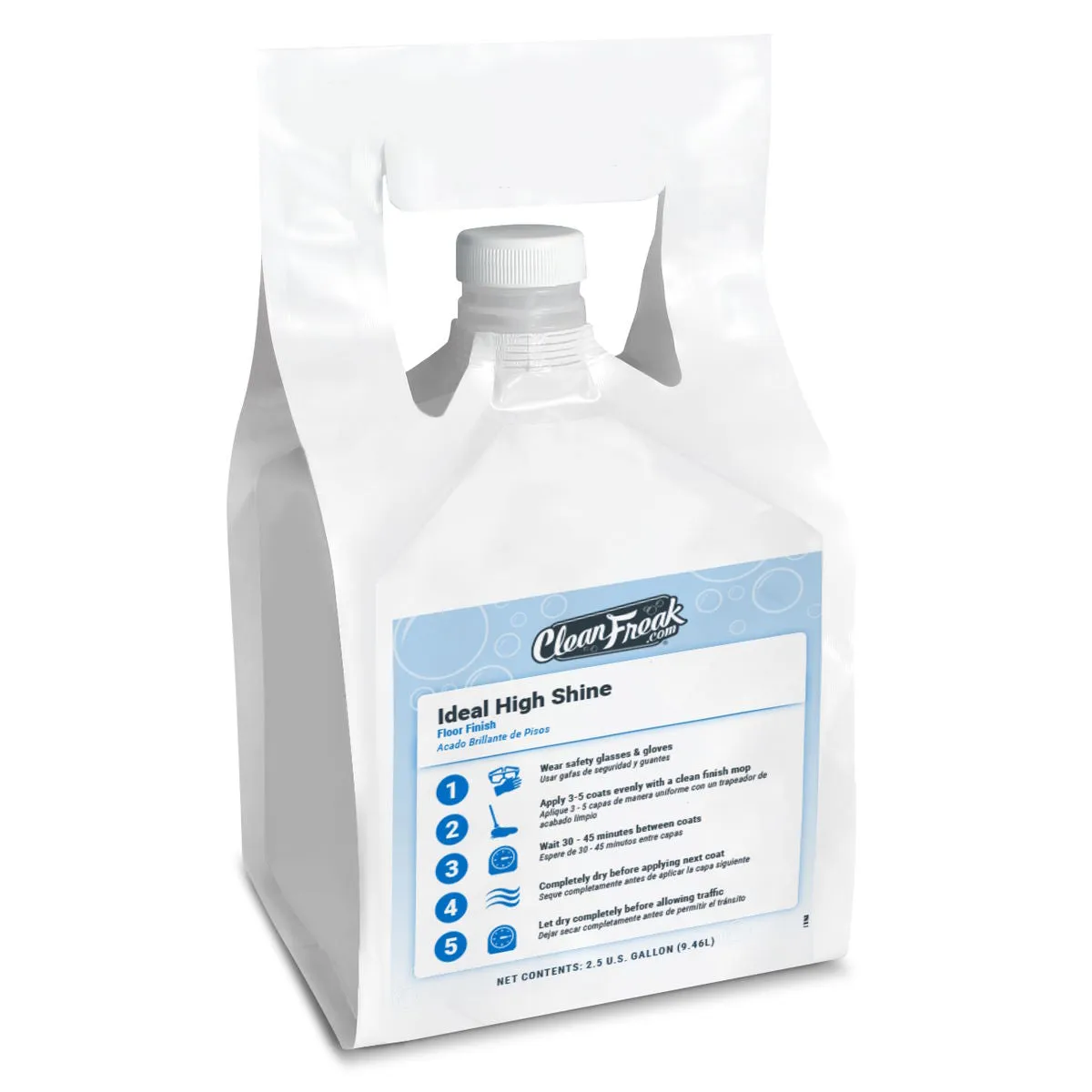 CleanFreak® 'Ideal High Shine' Floor Finish (2.5 Gallon FlexMax™ Pouches) - Case of 2