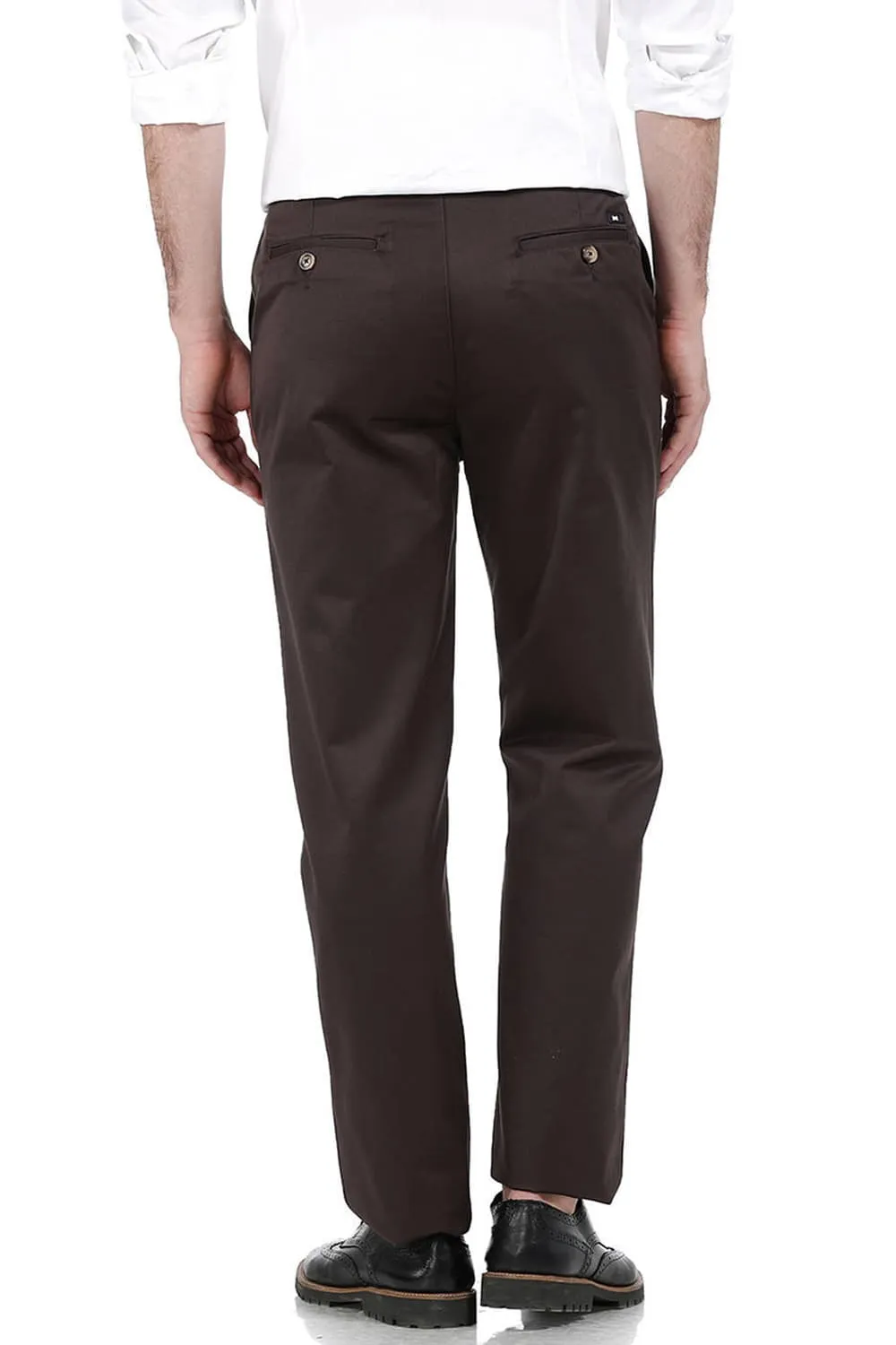 Comfort Fit Satin Weave Poly Cotton Trousers