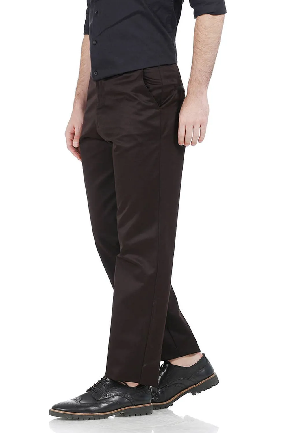 Comfort Fit Satin Weave Poly Cotton Trousers