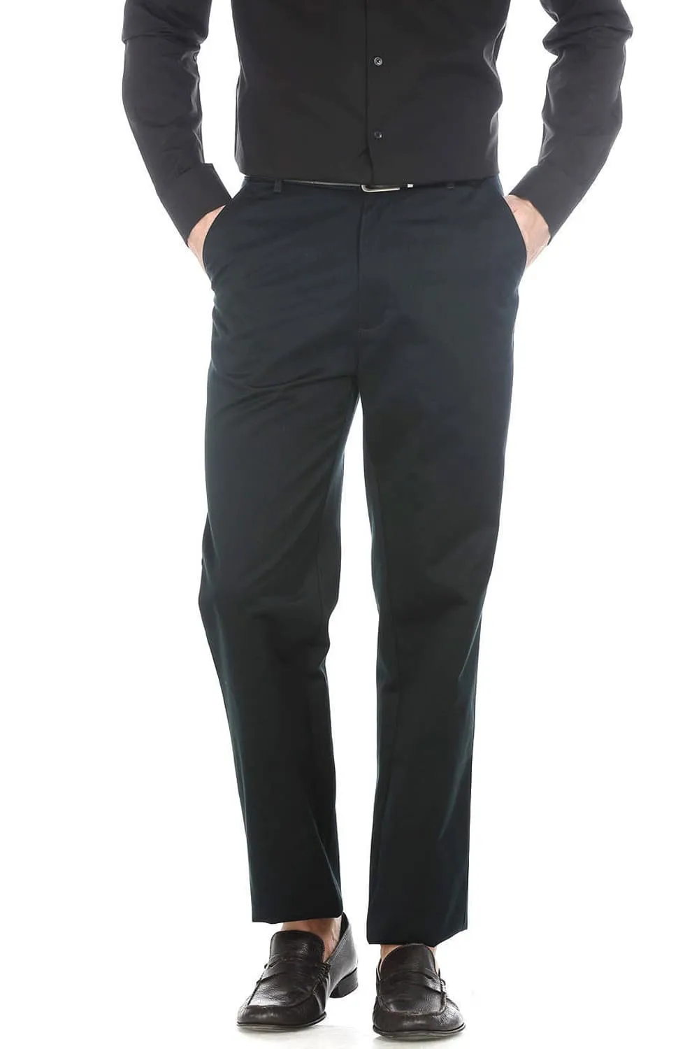 Comfort Fit Satin Weave Poly Cotton Trousers