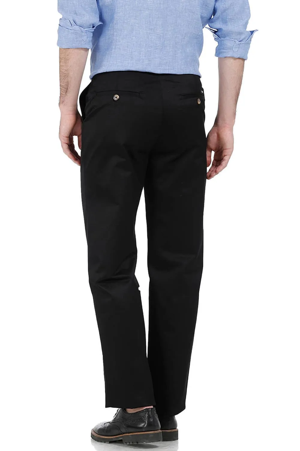 Comfort Fit Satin Weave Poly Cotton Trousers