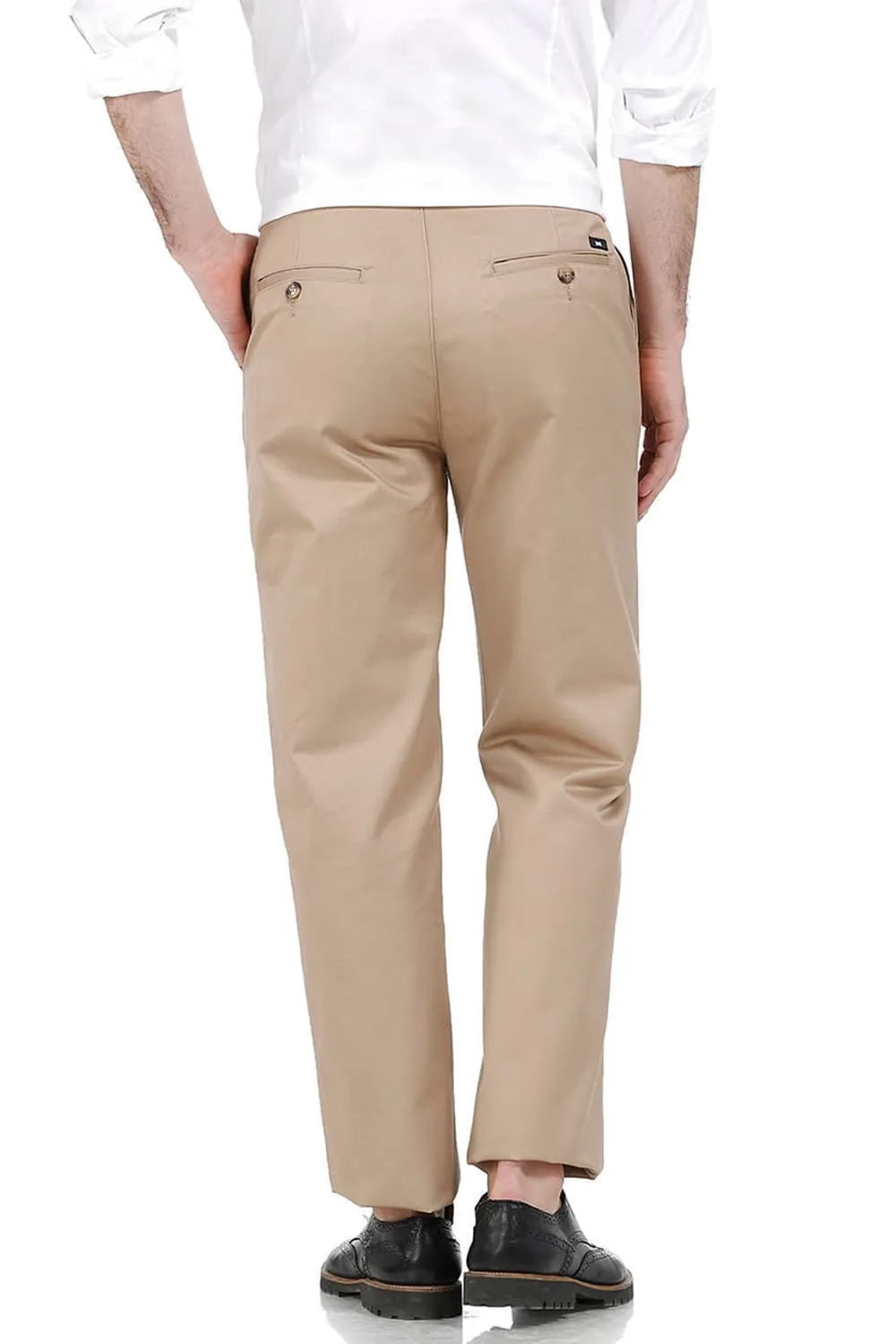 Comfort Fit Satin Weave Poly Cotton Trousers