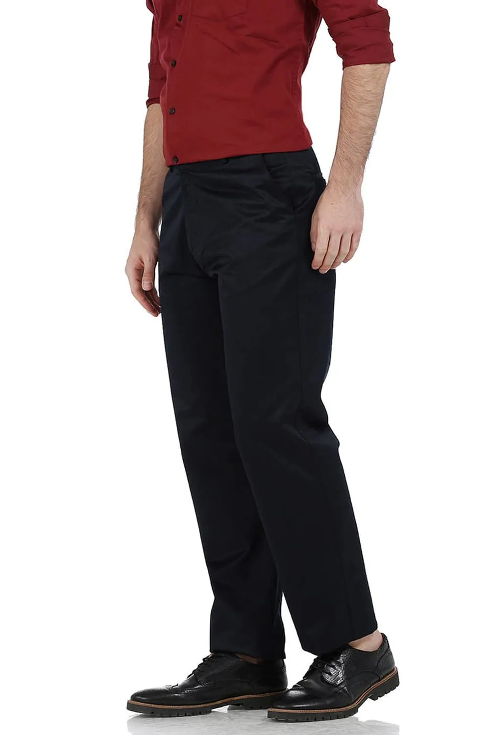 Comfort Fit Satin Weave Poly Cotton Trousers