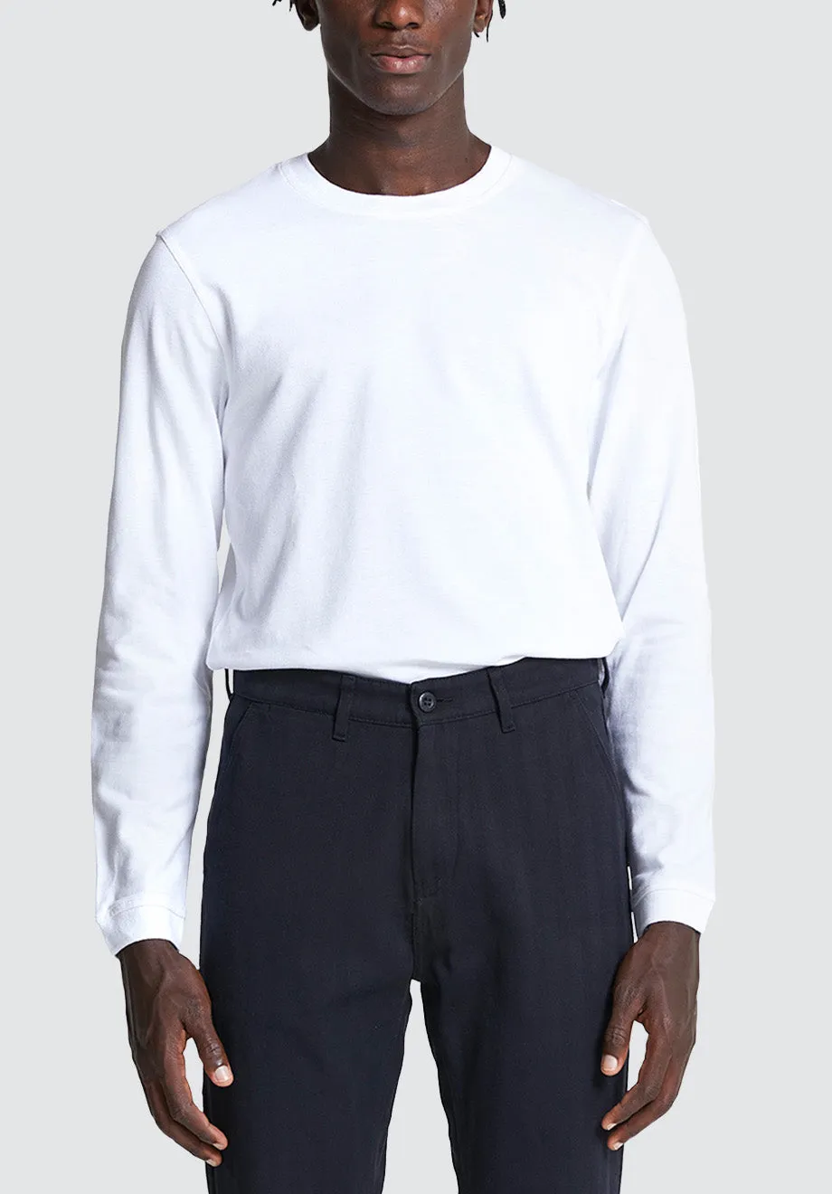 Cotton Long Sleeve Pique | Brilliant White