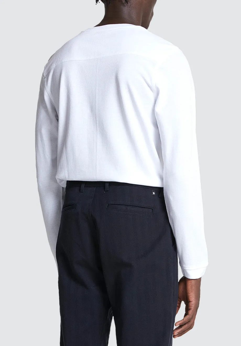 Cotton Long Sleeve Pique | Brilliant White