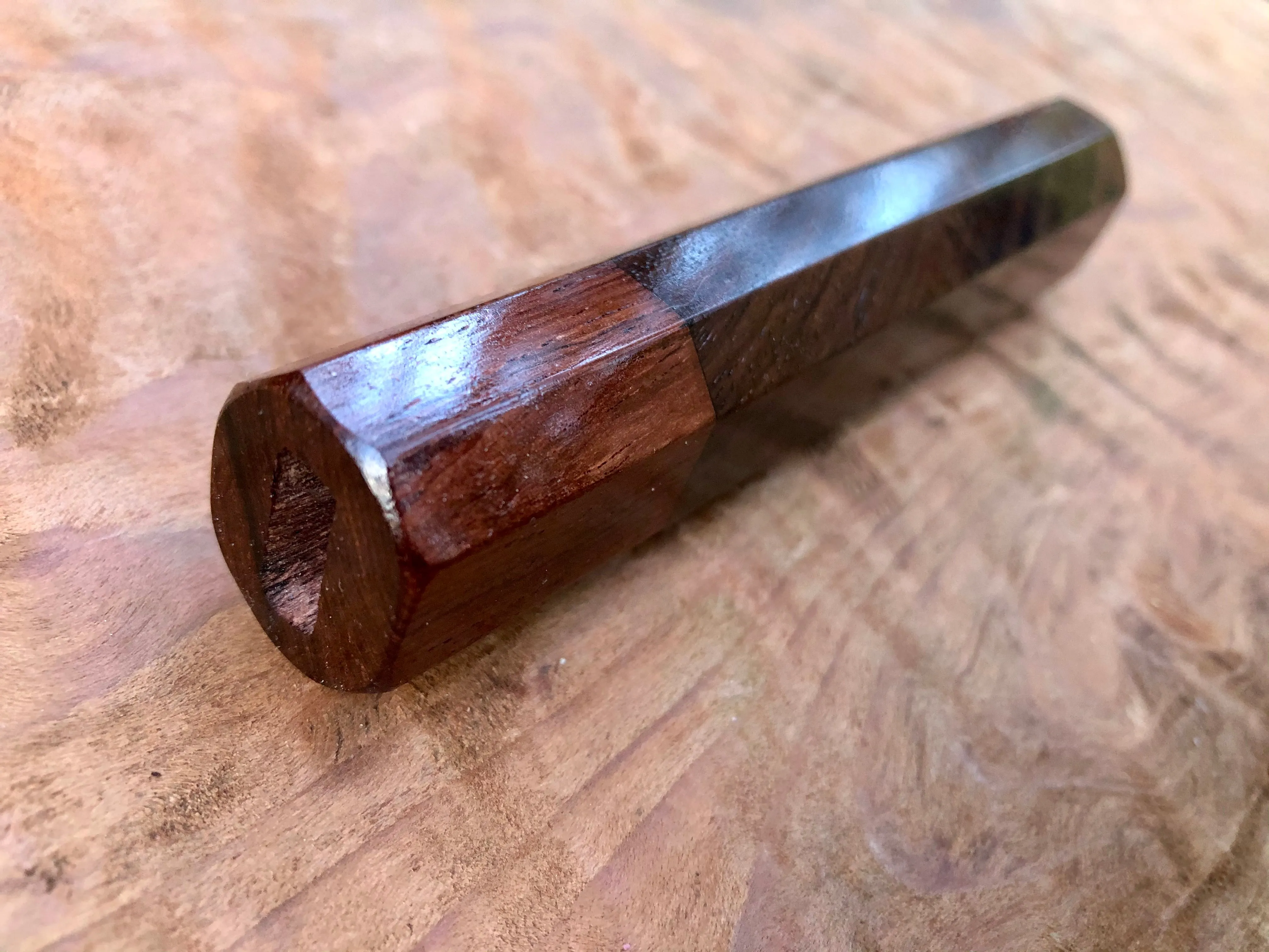 Custom Japanese Knife Handle - Nice East Indies Rosewood