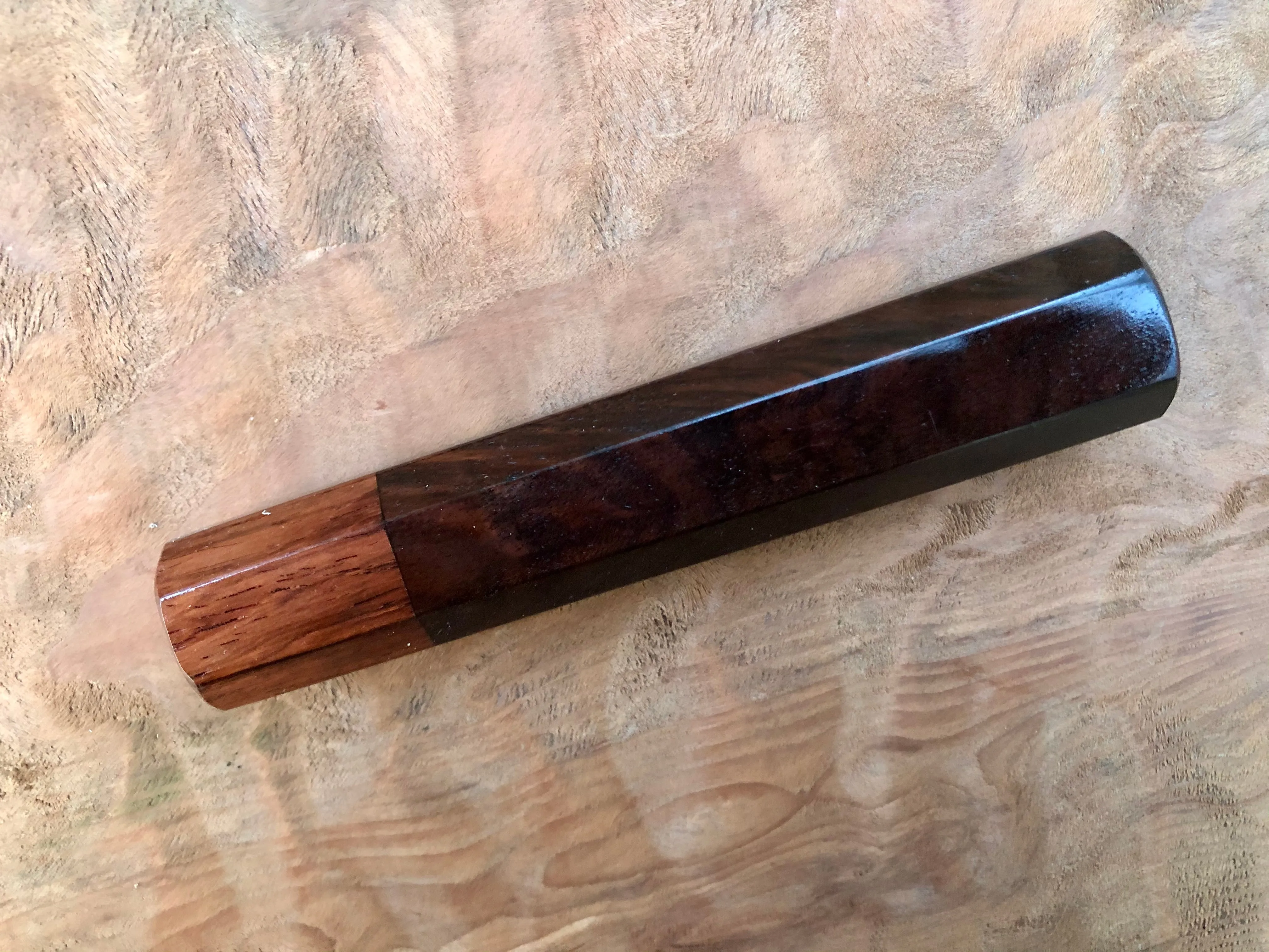 Custom Japanese Knife Handle - Nice East Indies Rosewood