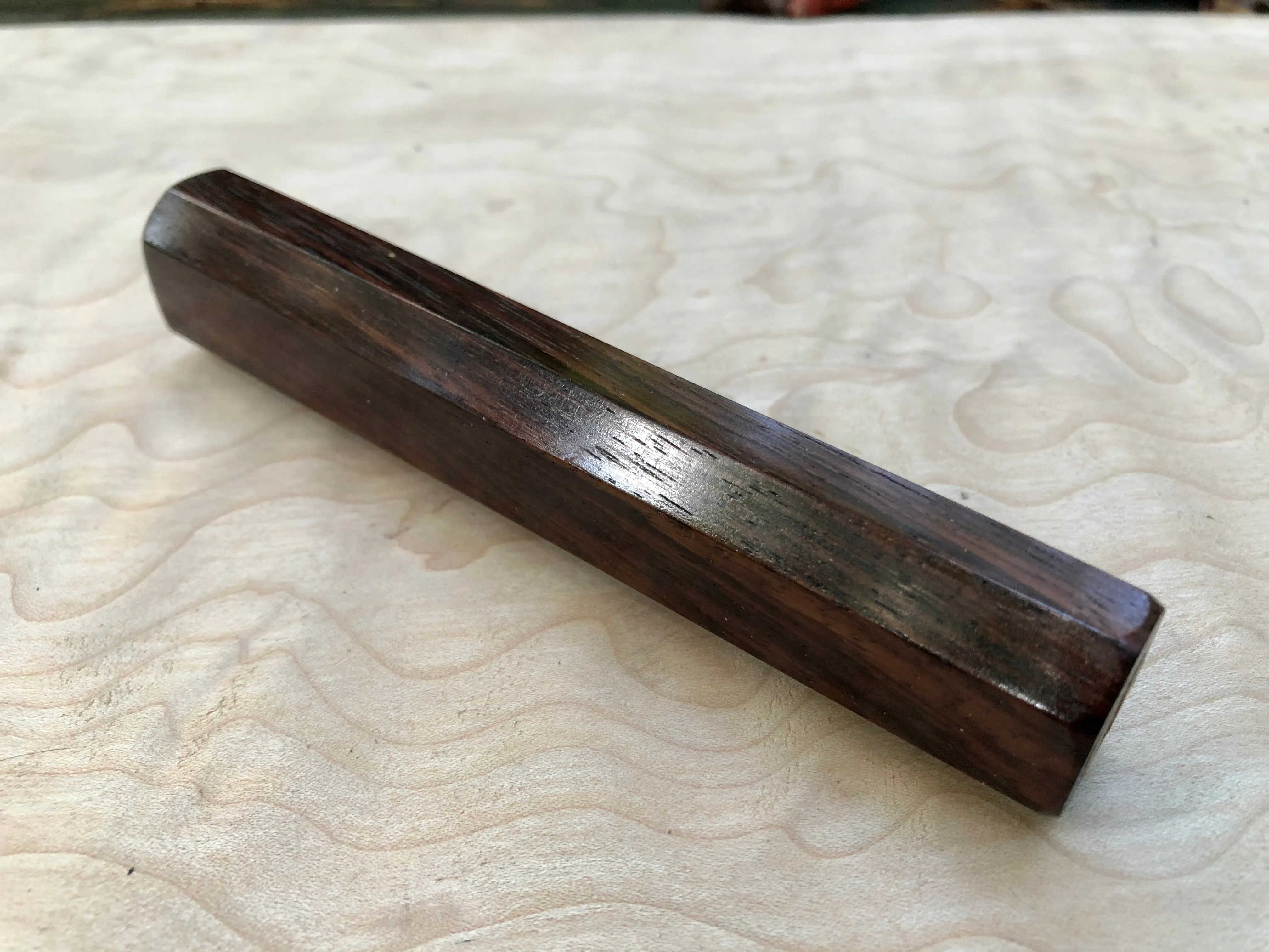 Custom Japanese Knife Handle (Wa Handle) - Mono East Indies Rosewood