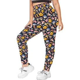 Disney Winnie The Pooh Hundred Acre Wood Friends Women's Plus Size Athletic Leggings