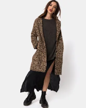 Ernest Boyfriend Coat Leopard Print Grey