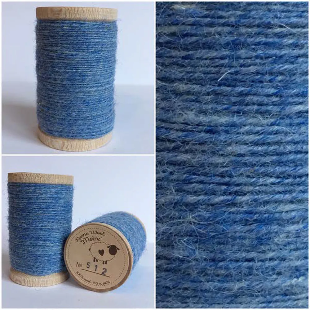 FLAG BLUE Hand Dyed Wool Bundle for Wool Applique and Rug Hooking