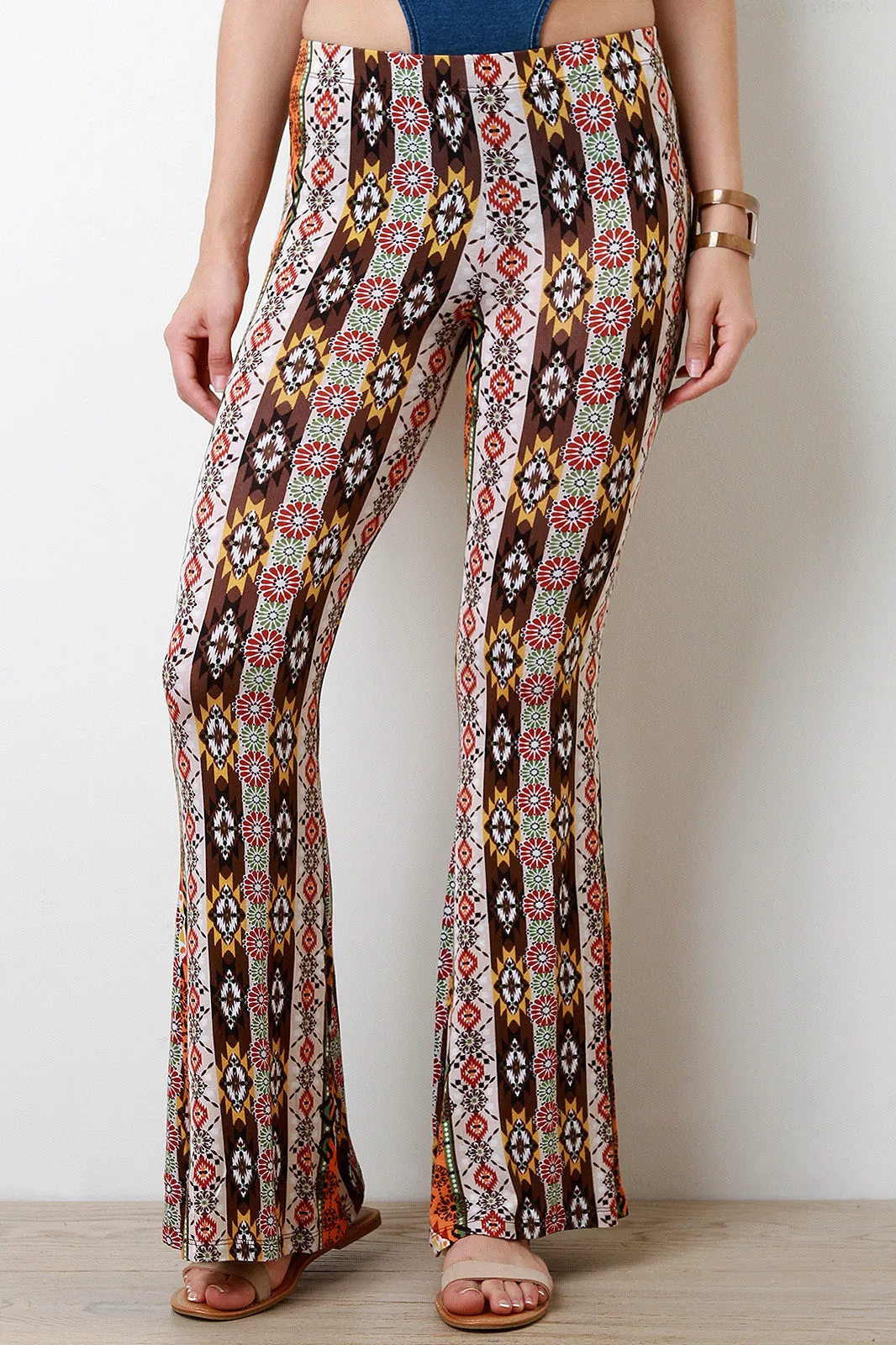 Floral Bohemian Bell Bottom Pants