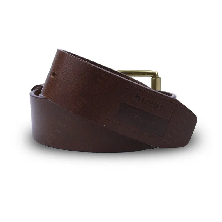 Full Grain Genuine Leather Belt - Milano Tan Belt Solid Brass Roller Buckle