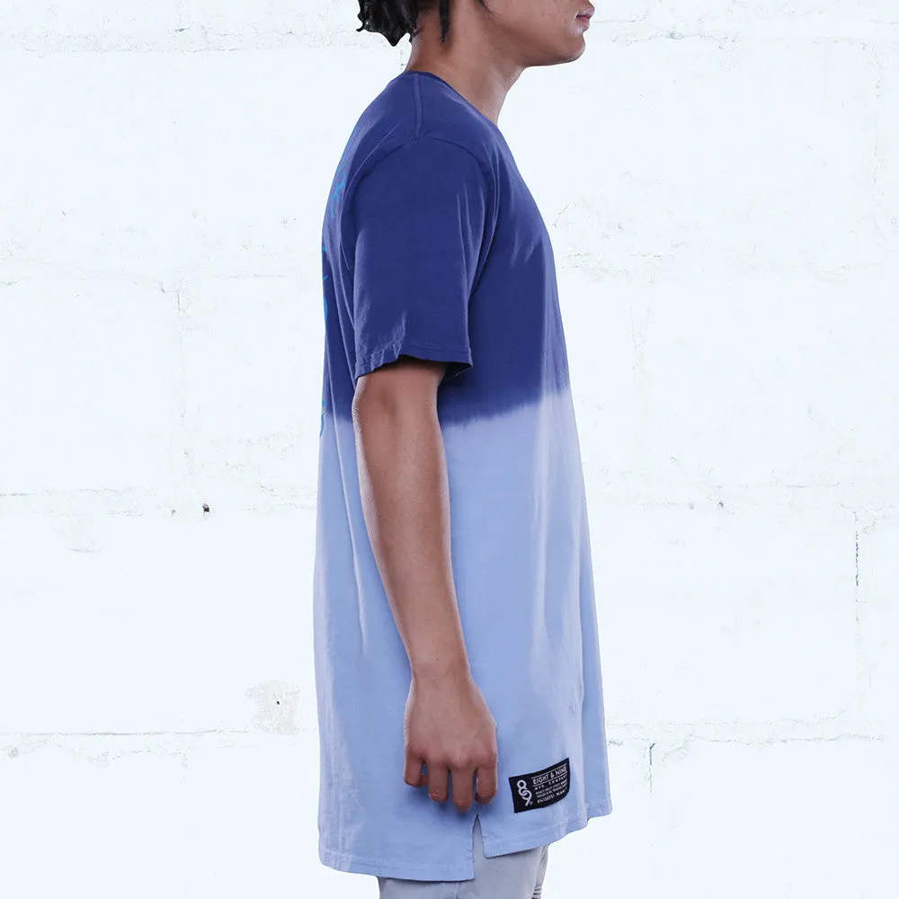 Gang Cerulean Elongated Dip Dye T Shirt