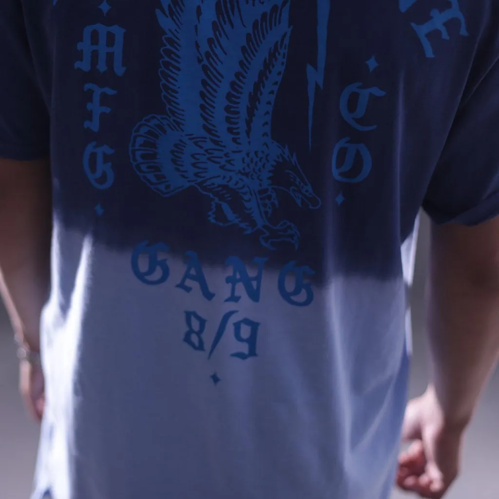 Gang Cerulean Elongated Dip Dye T Shirt