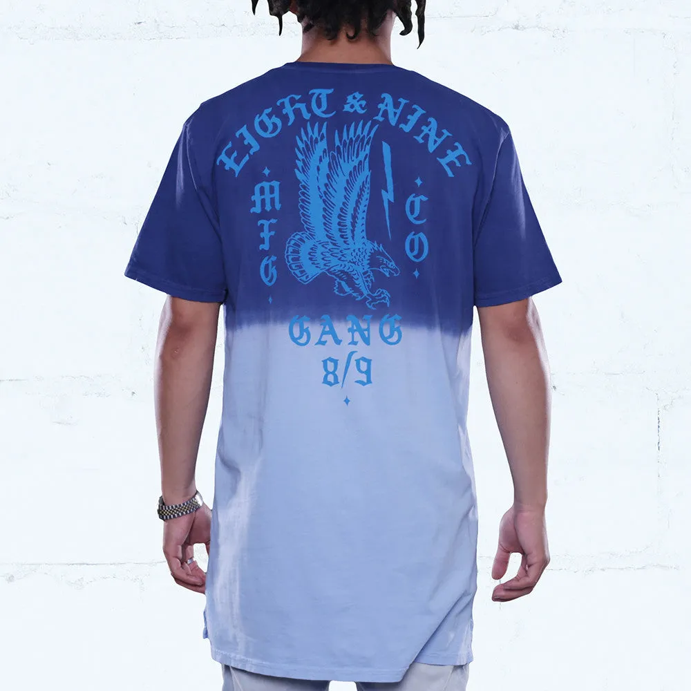 Gang Cerulean Elongated Dip Dye T Shirt