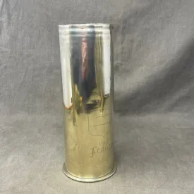 German WW1 Brass 75mm Cartridge Case Dated Juni 1915 Karlsruhe Patronenfabrik  Brass Cartridge Case