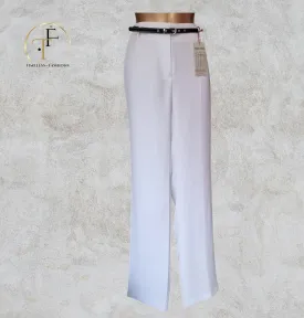 Gerry Weber Women’s White Lined Slim Style Summer Trousers UK14 US 10 EU 42 IT 45