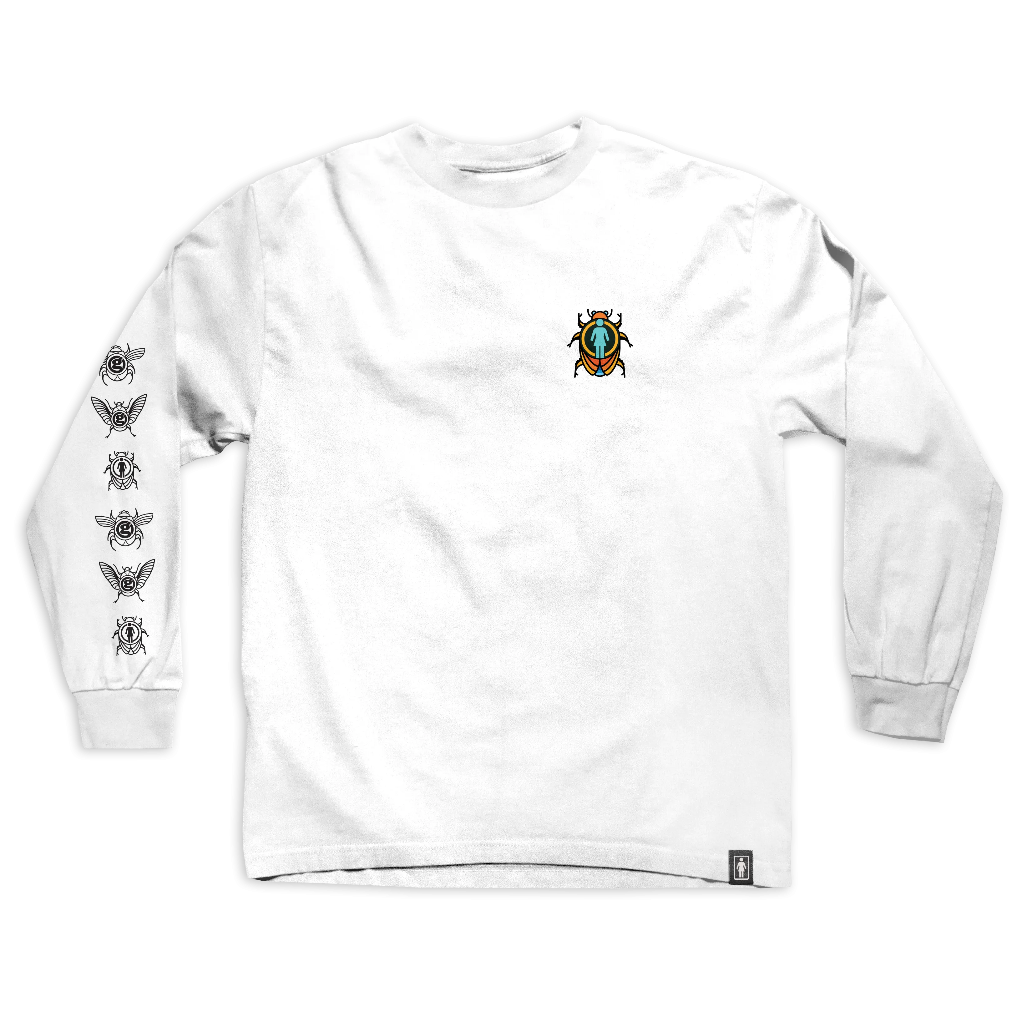 Girl Beetle Attack LS Tee White