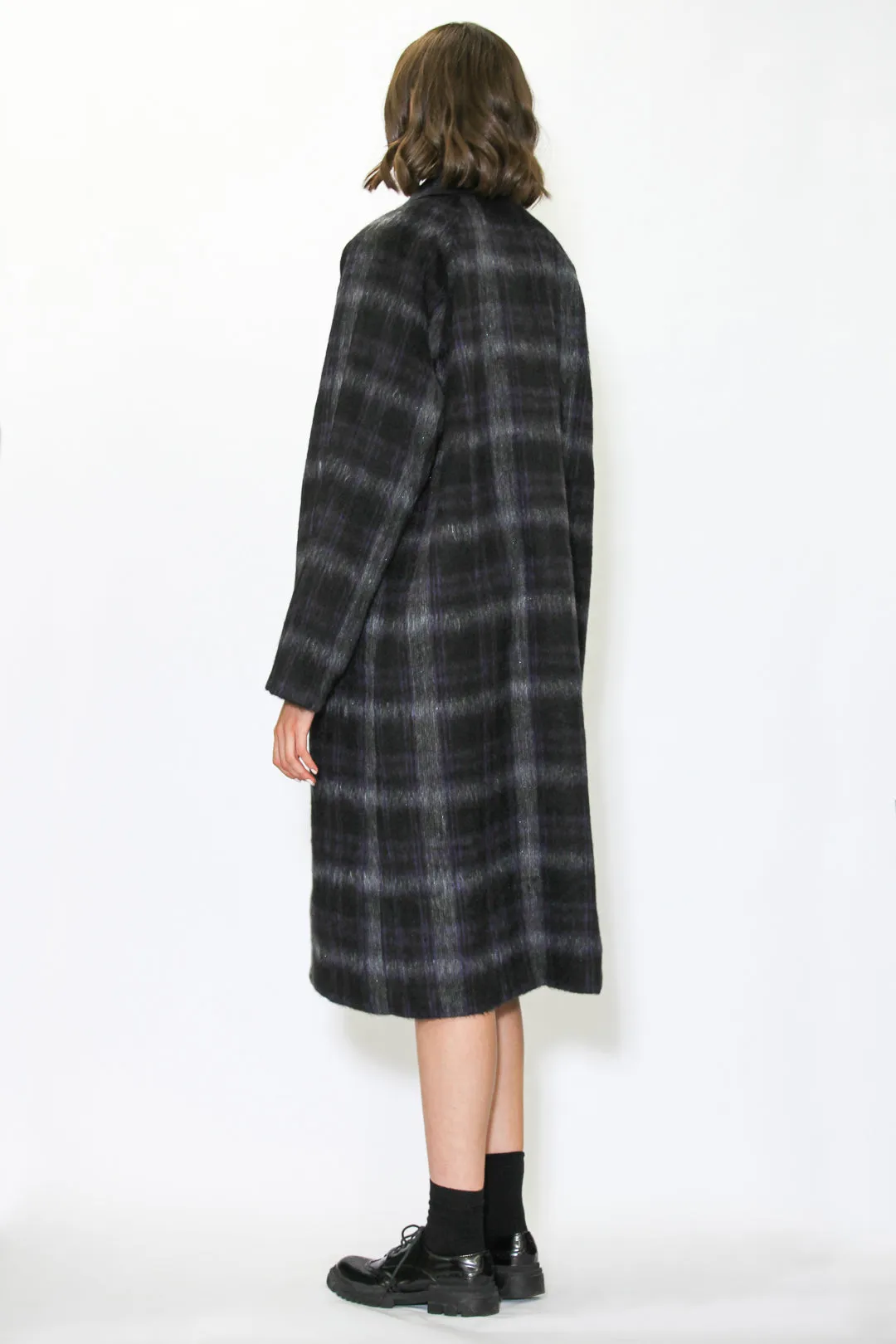 Heavy Wool Midnight Plaid Coat