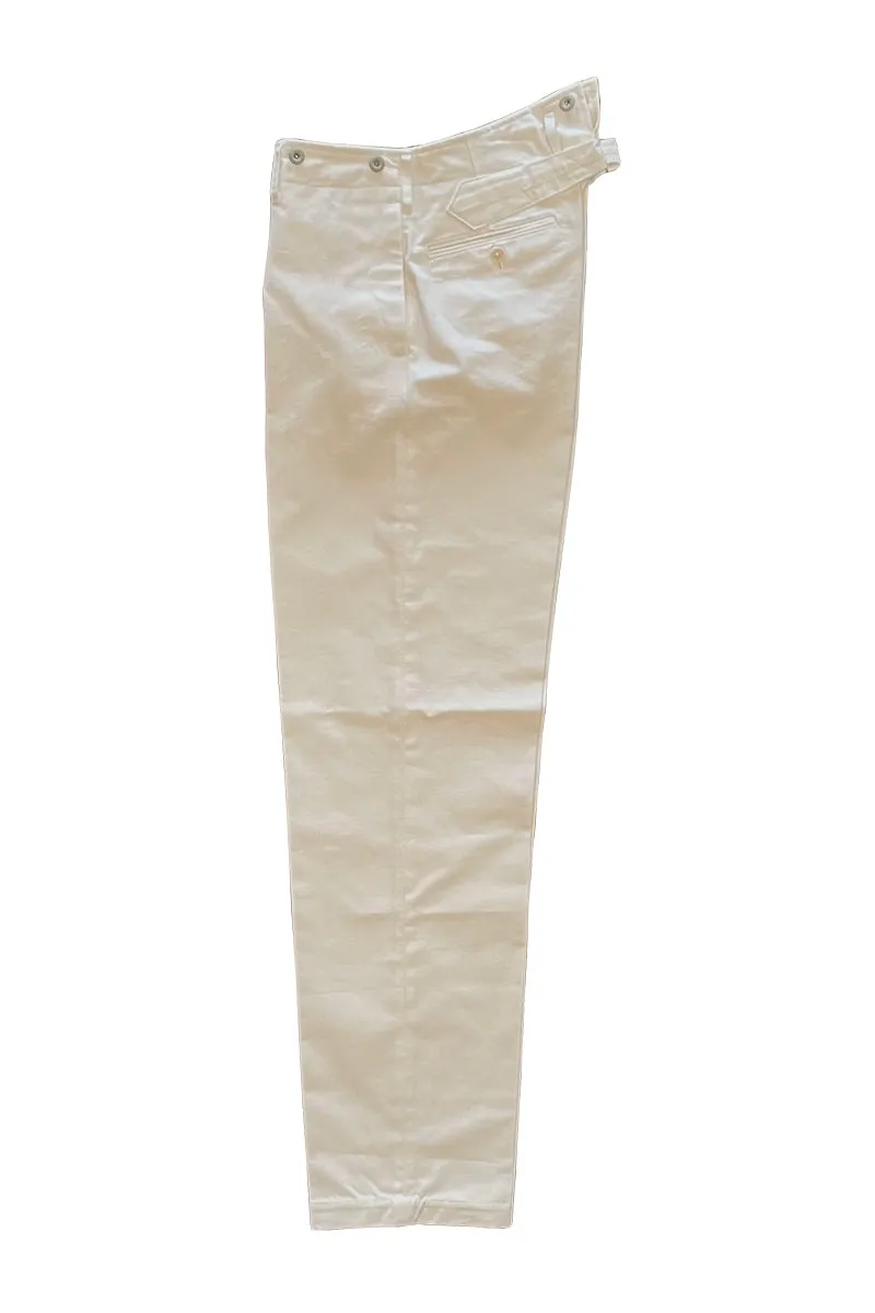 High Back White Work Trousers