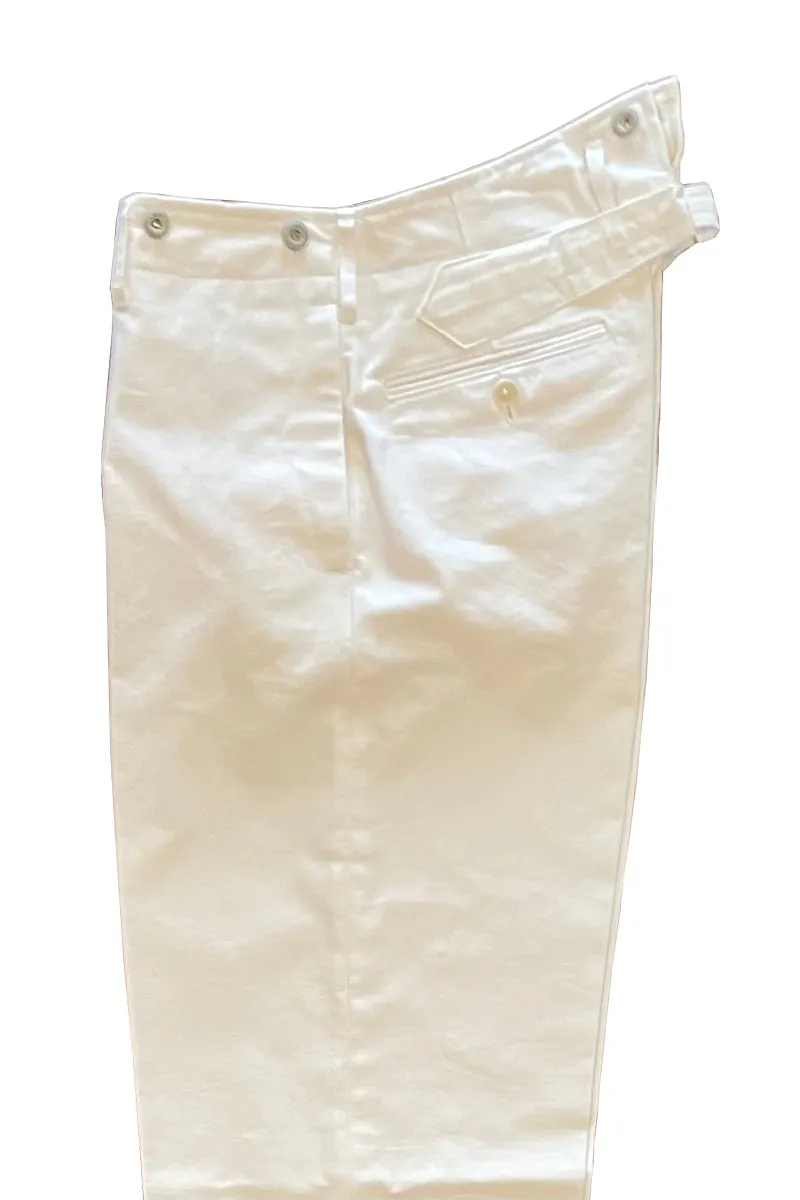 High Back White Work Trousers