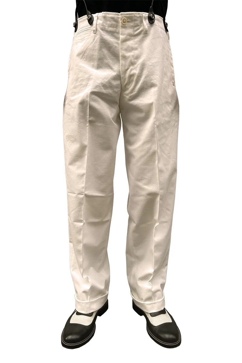 High Back White Work Trousers