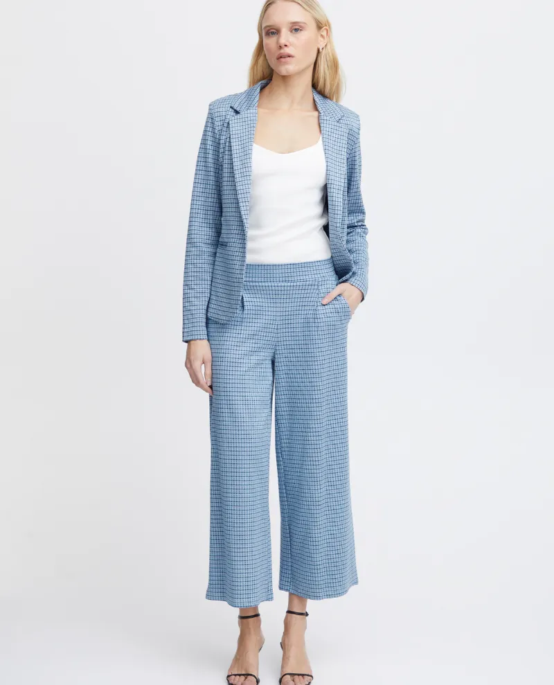 Ichi Kate Cameleon Blue Culotte Trousers