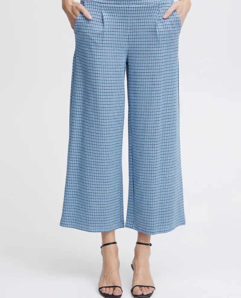 Ichi Kate Cameleon Blue Culotte Trousers