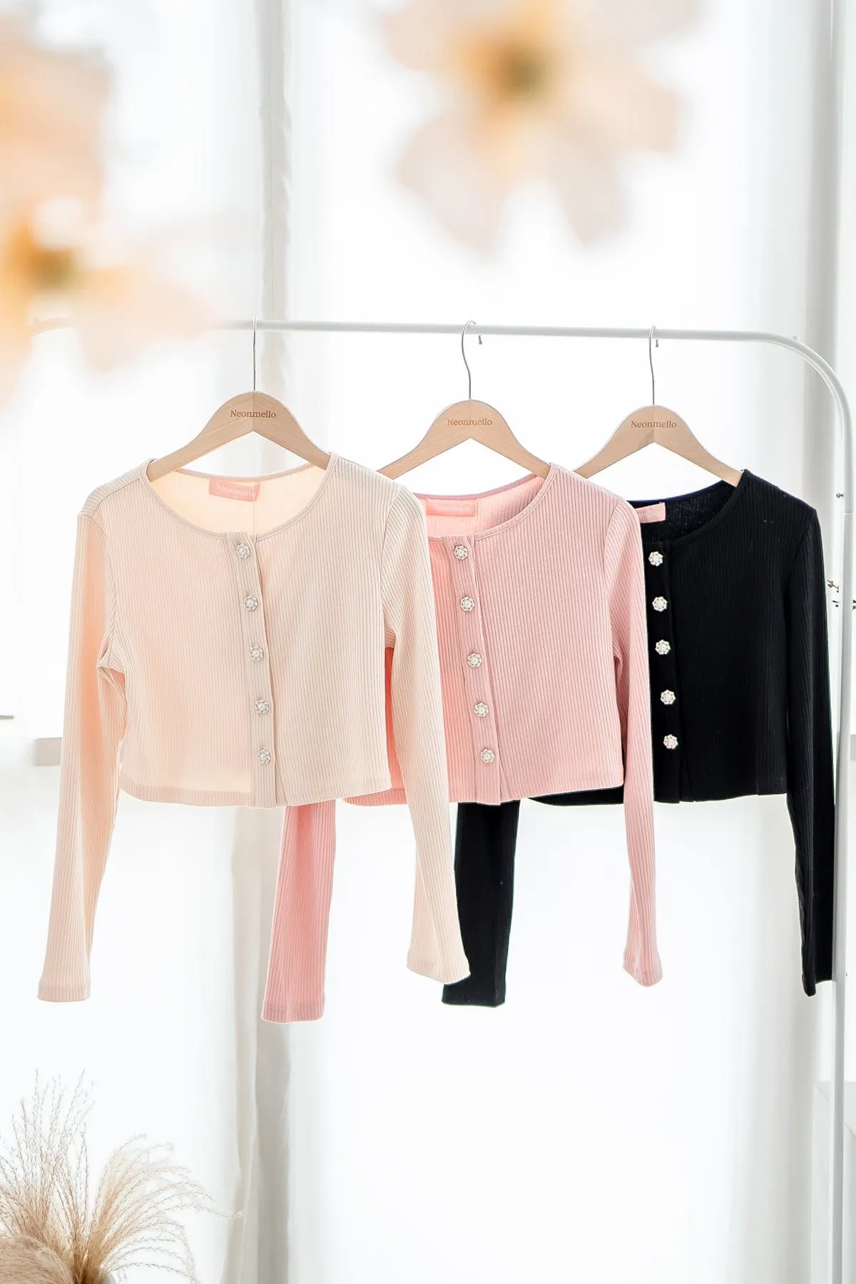 INA PEARL CARDIGAN TOP IN PINK