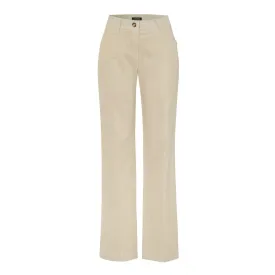 Jolie Ecru Flared Corduroy Trousers