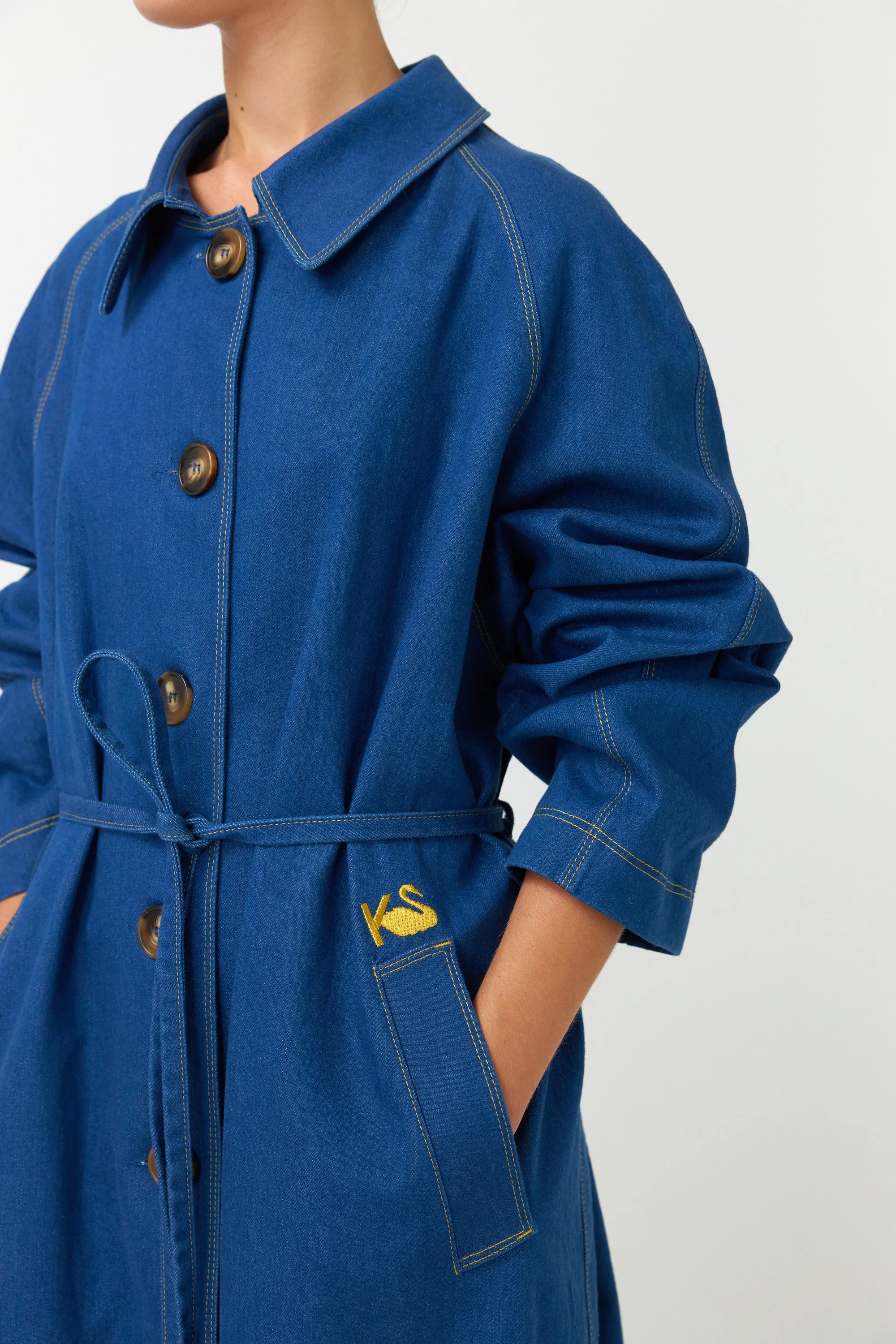 Kate Sylvester Cooper Coat - Indigo Denim