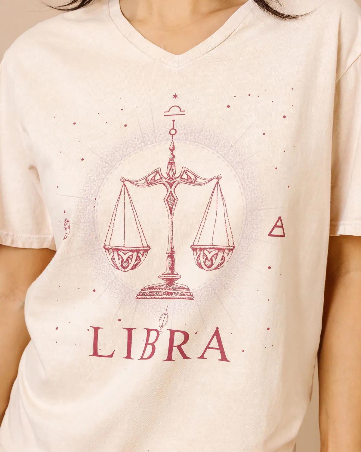 Libra Zodiac Graphic V-Neck T-Shirt | S-2XL