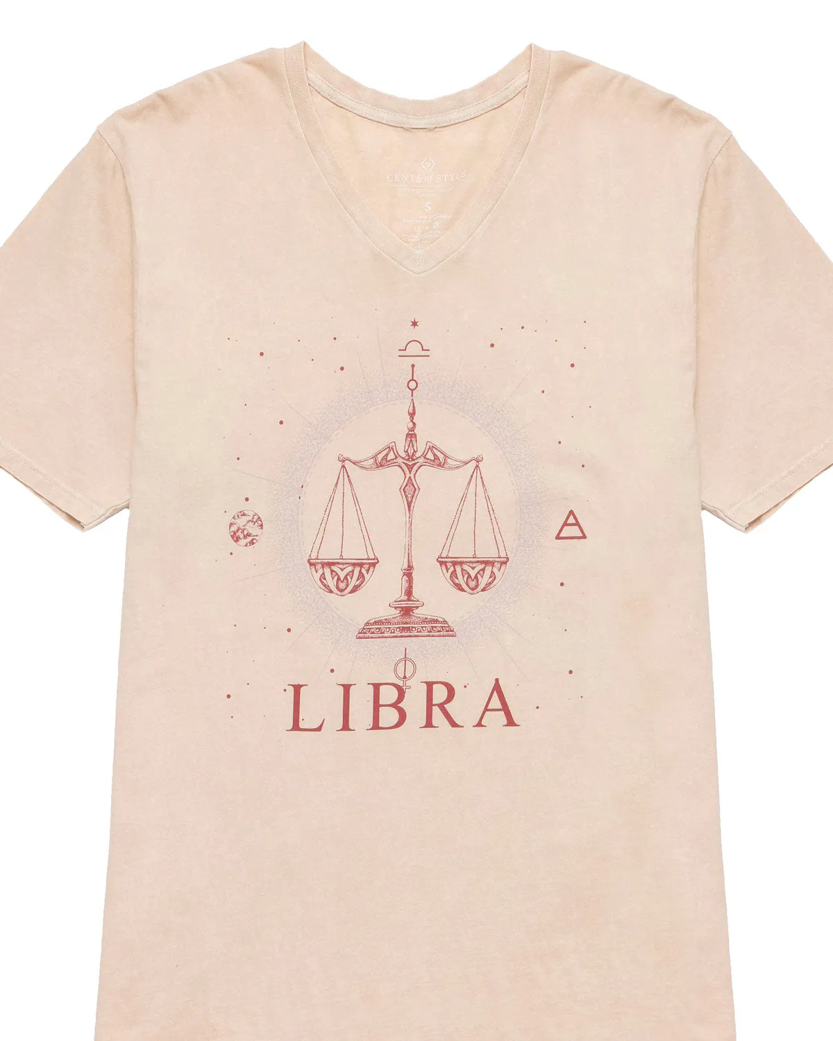 Libra Zodiac Graphic V-Neck T-Shirt | S-2XL