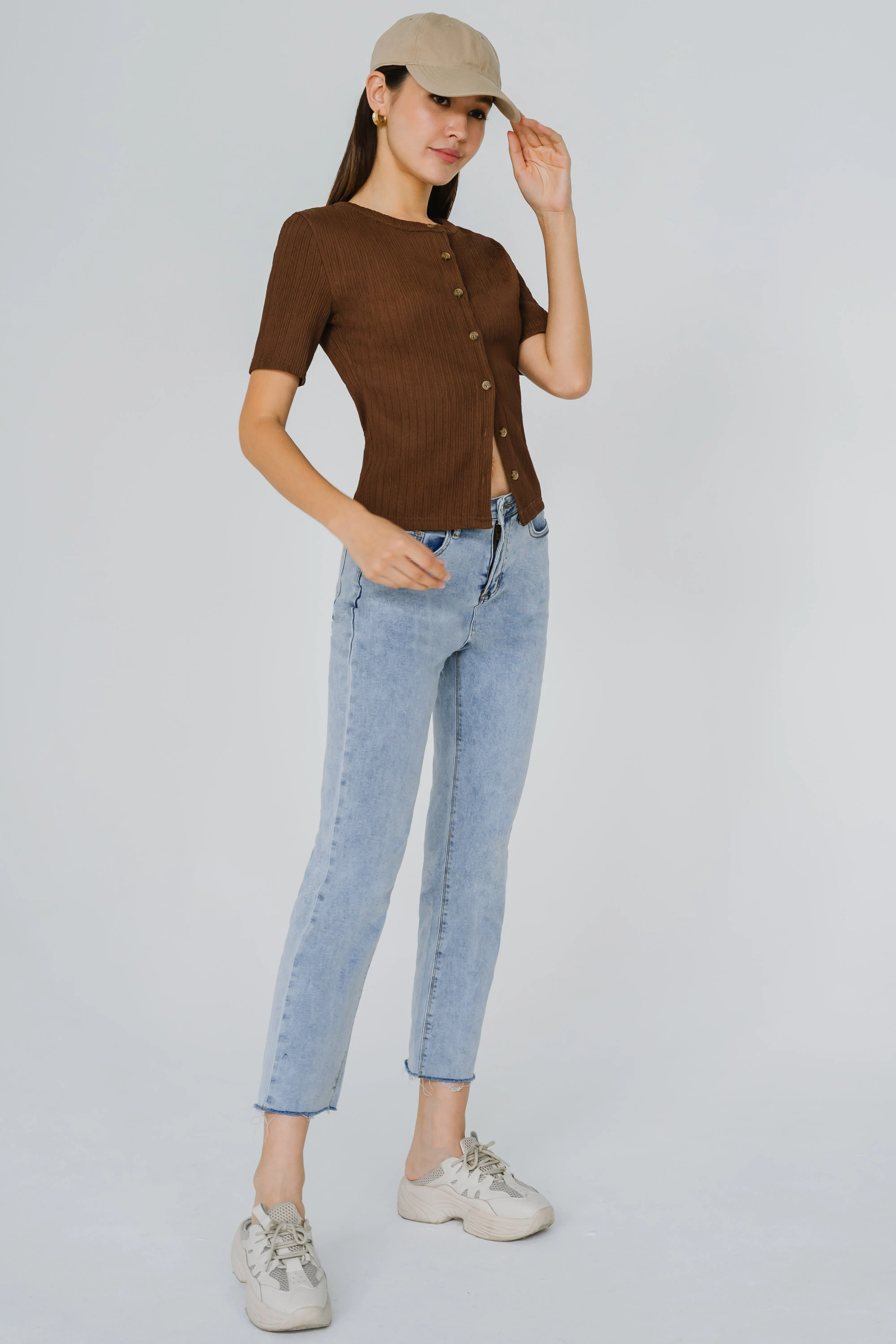 Memory Lane Cardi Top (Mocha)