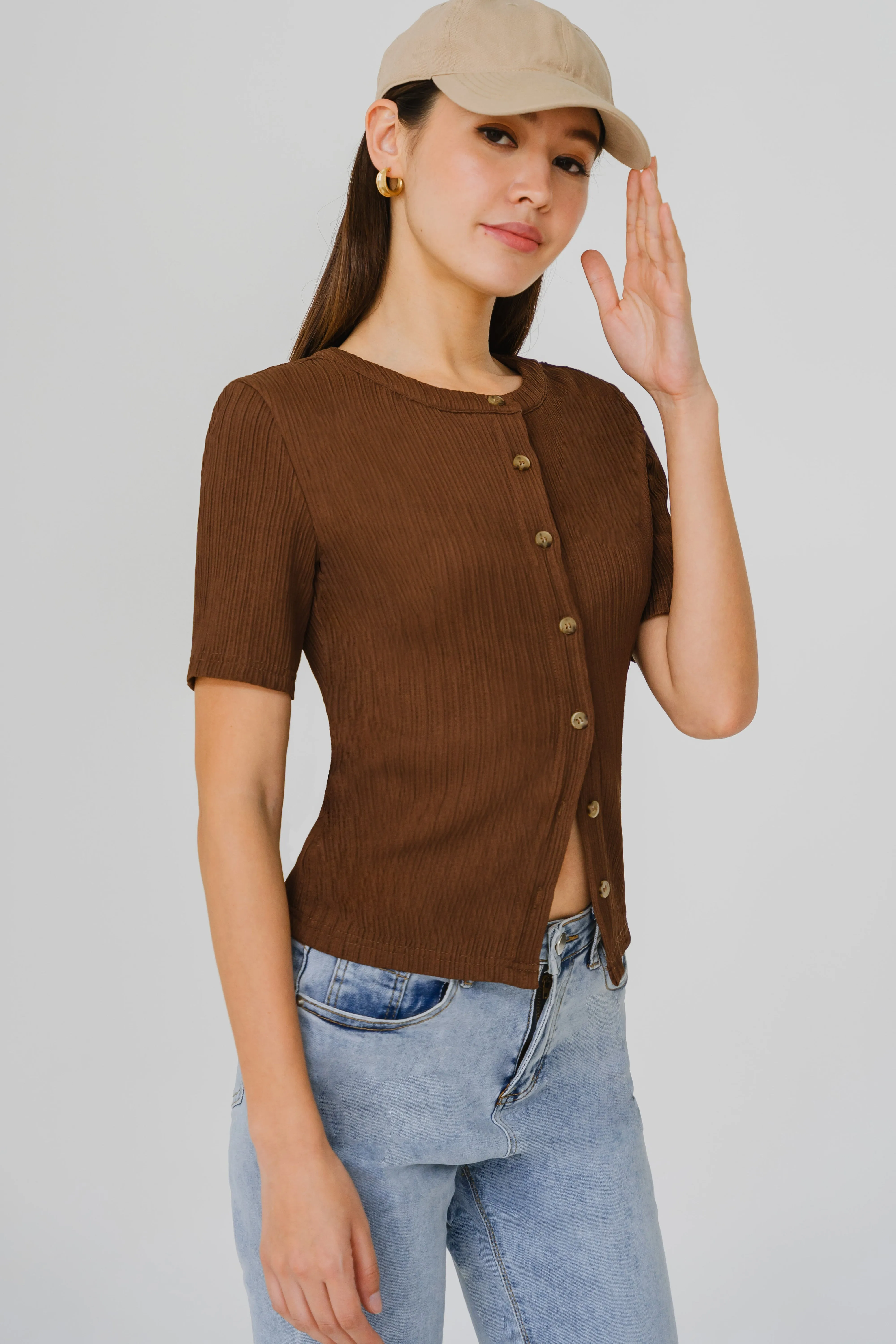 Memory Lane Cardi Top (Mocha)