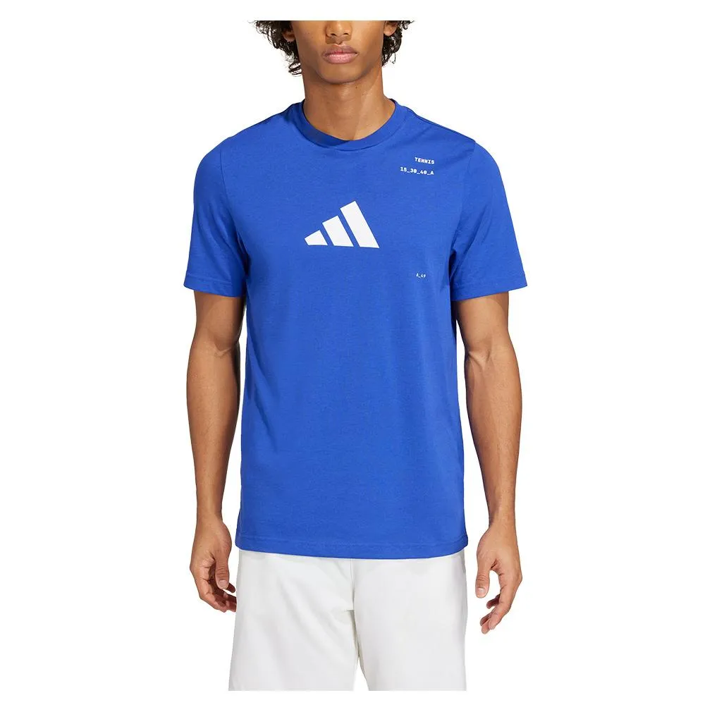 Mens Graphic Tennis Tee Lucid Blue