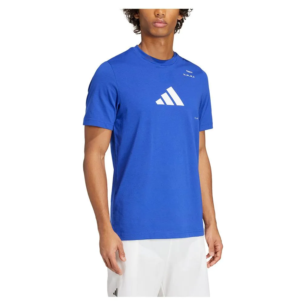 Mens Graphic Tennis Tee Lucid Blue