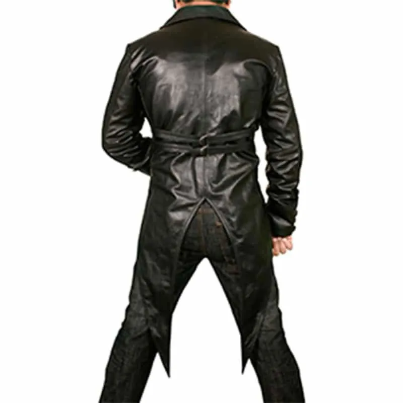 MENS LEATHER STEAMPUNK VAN HELSING TAIL COAT - TAIL2