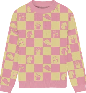 Midwest Princess Checkered Knit Crewneck