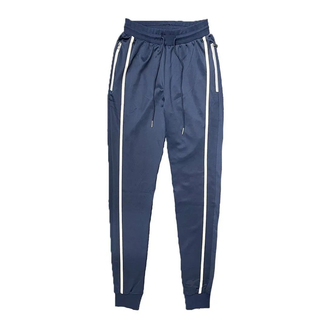 Navy Solid Tape Jogger Pants